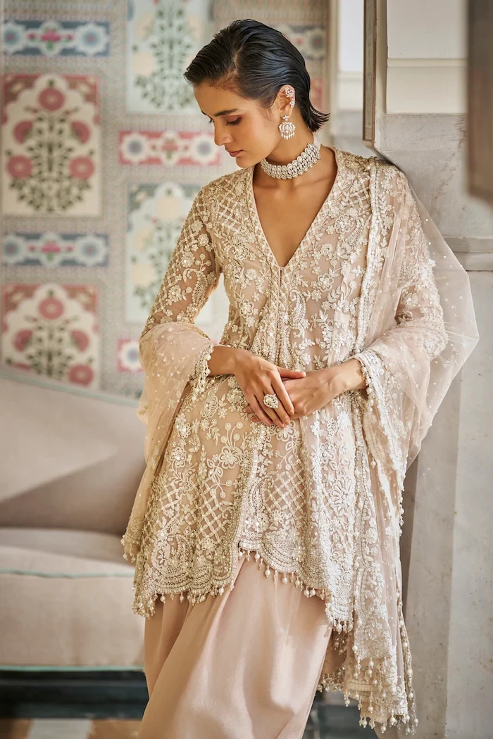 Mritsa Gota Patti Silk Lehenga Set - Red