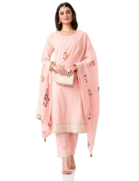 Sarasvi Gota Patti Silk Lehenga Set - Pink